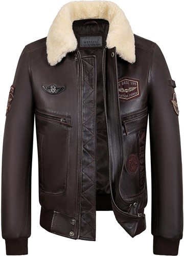 Versano Maverick Leren Heren Jas / Pilotenjack XL - Bruin