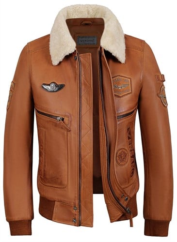 Versano Maverick Leren Heren Jas / Pilotenjack L - Cognac