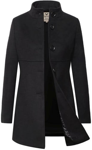 Versano Melody NG Dames Mantel Manteljas 3 kwart Winterjas XS - Zwart
