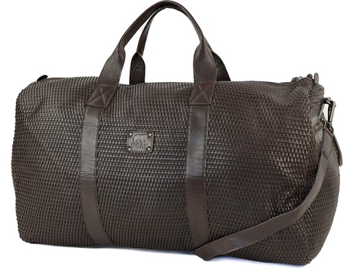 Bear Design Vesper Gevlochten Leren Weekendtas - Reistas - Bruin-3