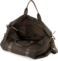 Bear Design Vesper Gevlochten Leren Weekendtas - Reistas - Bruin-2
