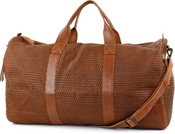 Bear Design Vesper Gevlochten Leren Weekendtas - Reistas - Cognac