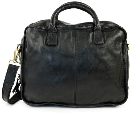 Bear Design Roman Leren Aktetas / Laptoptas - 14 inch - Zwart