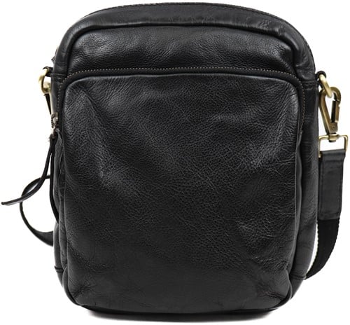 Bear Design Jarmo Leren Schoudertas / Crossbodytas - Zwart