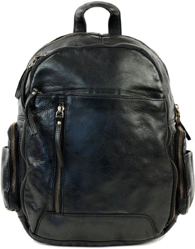 Bear Design Katleen Leren Laptoprugzak - 14 inch - Zwart
