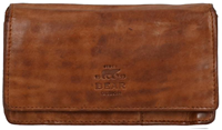 Bear Design Emma Leren Overslagportemonnee - Cognac