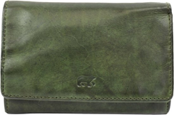 Bear Design Flappie Leren Overslagportemonnee - Groen