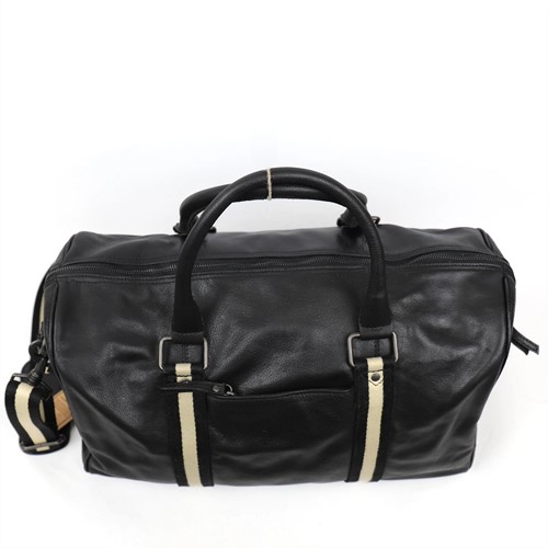 Bear Design Anthony Stripe Leren Weekendtas / Reistas - Zwart-3