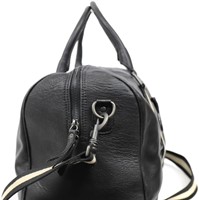 Bear Design Anthony Stripe Leren Weekendtas / Reistas - Zwart-2