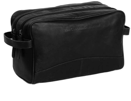 Chesterfield Stefan Waxed Pull Up Toilettas - Zwart