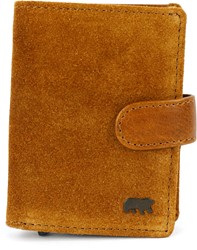 Bear Design Bobby Suede Leren Pasjeshouder / Creditcardhouder - Cognac