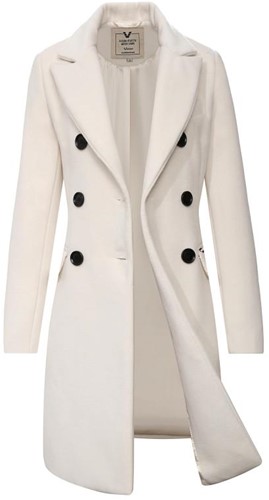 Versano Valentina NG Dames Mantel Manteljas 3 kwart Winterjas L - Creme