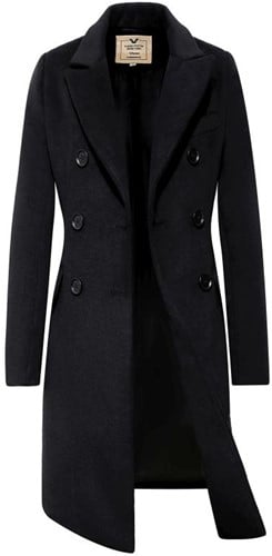 Versano Valentina NG Dames Mantel Manteljas 3 kwart Winterjas XXL - Zwart