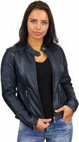 Versano  Dames jas leer Atlanta bikerjack Blue