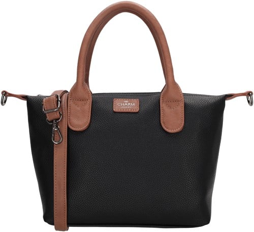 Charm London Buckingham Palace Handtas - Zwart Cognac