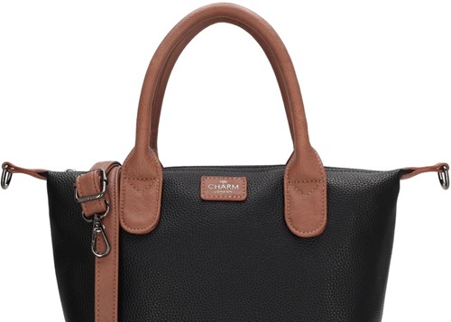 Charm London Buckingham Palace Handtas - Zwart Cognac